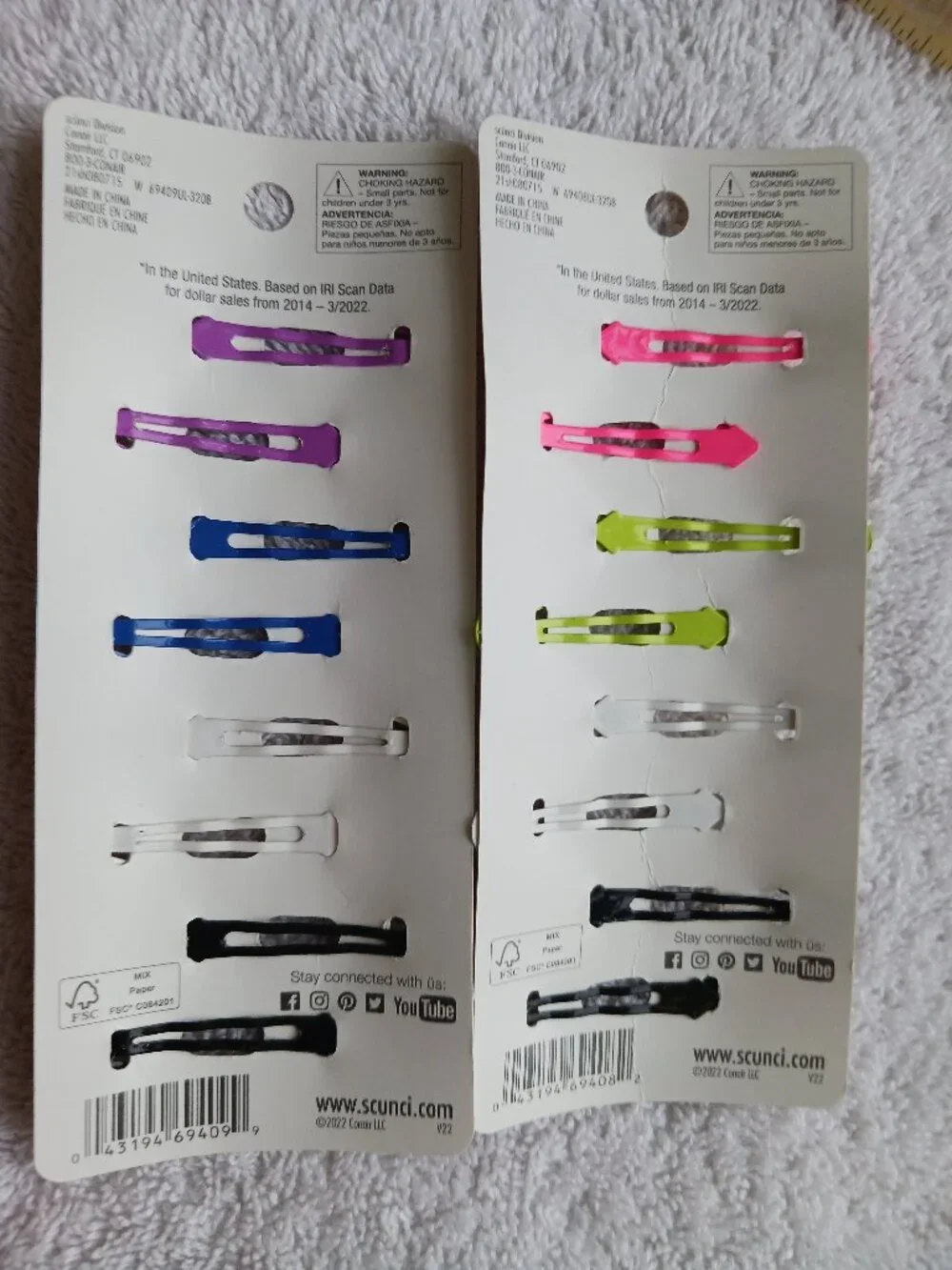 8 scunci Athleisure Stay Put Slideproof Hold Secure Metal Hair Contour Snap Clip